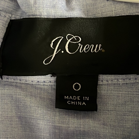 J CREW Tie-Waist Shirt Dress in End-on-end cotton -J5419- Size 0 - Picture 6 of 10